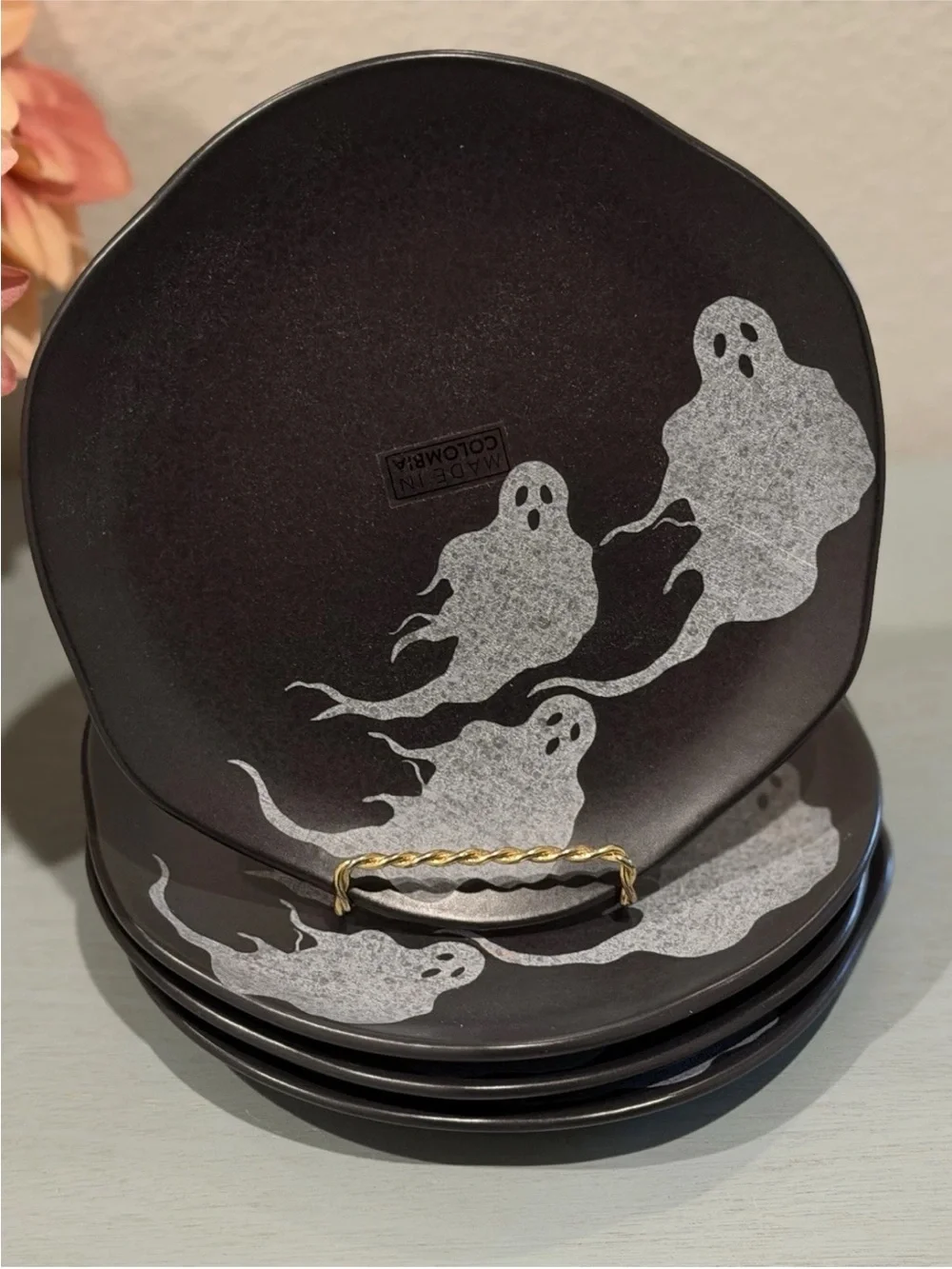 Corona Spooky Ghosts Halloween Salad/Dessert Plates Set-4. 8